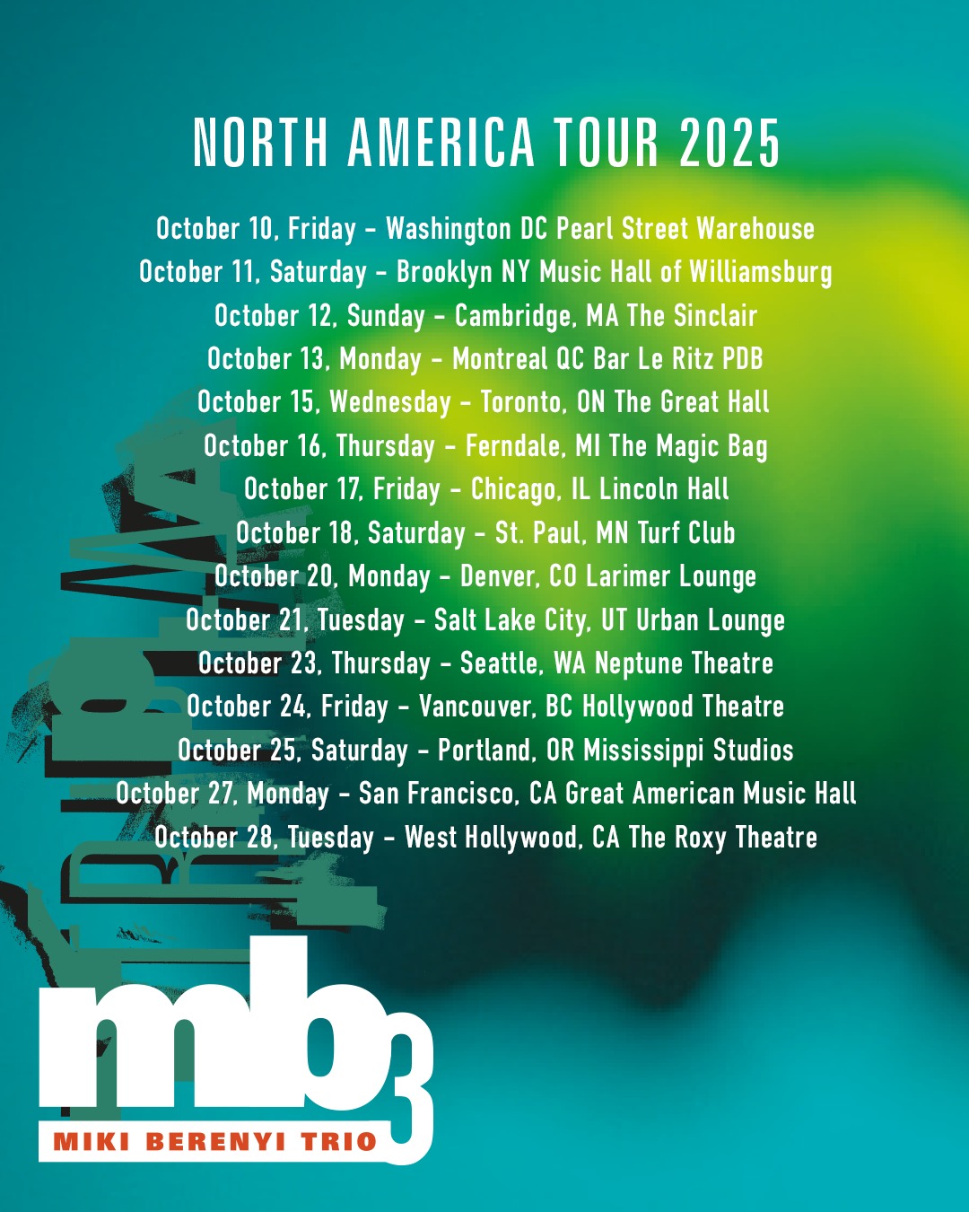 Miki Berenyi Trio Tour Poster 2025